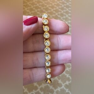 Swarovski Gold Tone Tennis Bracelet in Excellent Used Condition